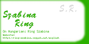 szabina ring business card